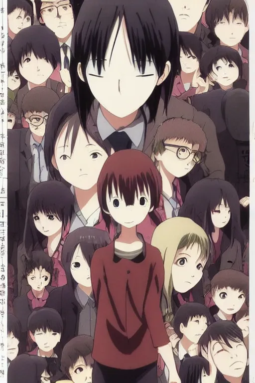 Image similar to A poster of an award winning anime movie by Satoshi Kon and Inio Asano