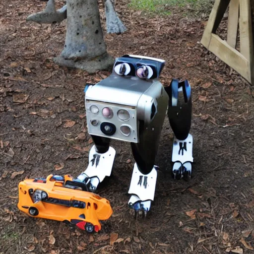 Image similar to robotic hound with a chainsaw mouth