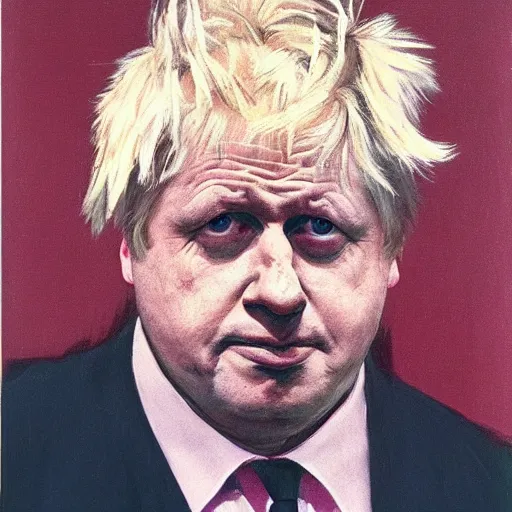 Image similar to francis bacon portrait of boris johnson