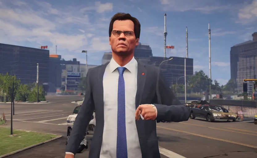 Image similar to prime minister Mark Rutte GTA V, unreal engine, 8K, gameplay
