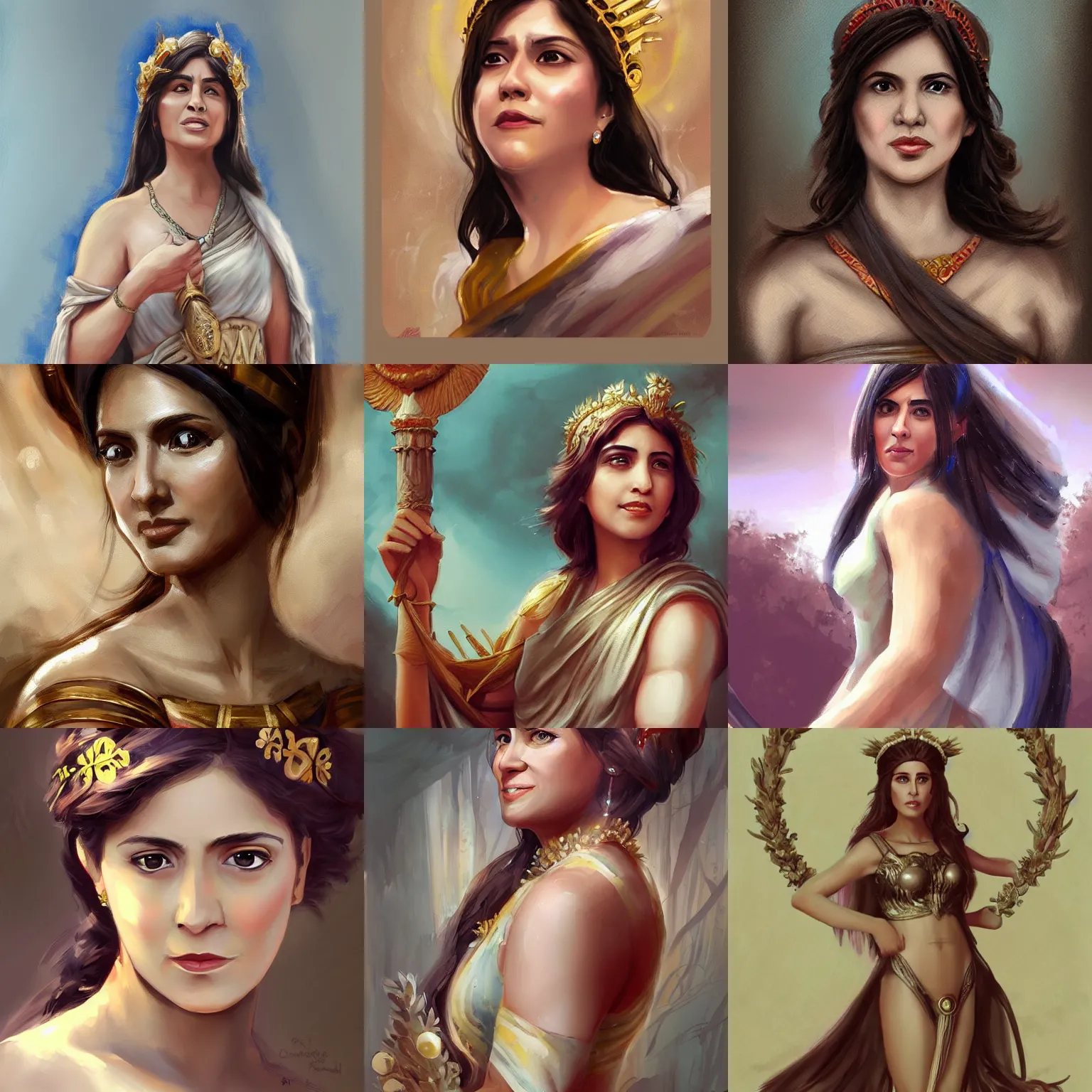 Prompt: Leni Robredo as a beautiful Roman Goddess, Painting, Artstation, Digital Art