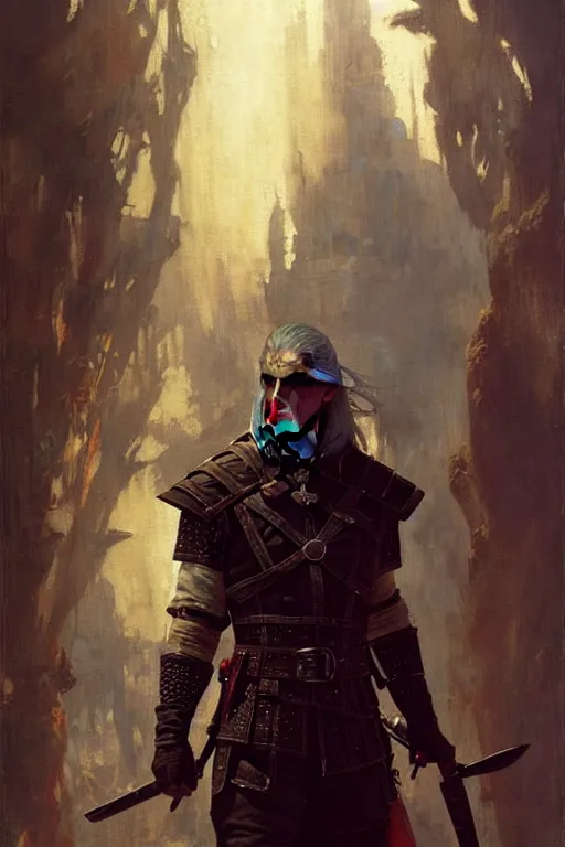 Image similar to geralt of rivia, painting by gaston bussiere, craig mullins, greg rutkowski, yoji shinkawa