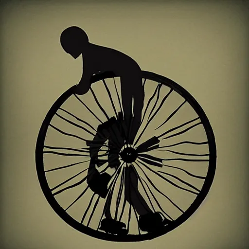 Image similar to man with wheel in head surreal