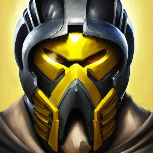 Image similar to greg manchess portrait painting of cyrax from mortal kombat as overwatch character, medium shot, asymmetrical, profile picture, organic painting, sunny day, matte painting, bold shapes, hard edges, street art, trending on artstation, by huang guangjian and gil elvgren and jesper ejsing