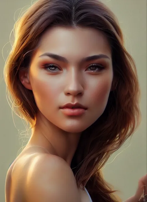 Image similar to photo of a gorgeous young woman in the style of stefan kostic, realistic, sharp focus, 8k high definition, insanely detailed, intricate, elegant, art by stanley lau and artgerm