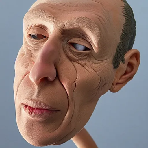 Image similar to close - up of a new sculpture by ron mueck, studio photo