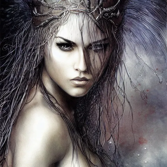 Prompt: a highly detailed portrait of jamie alexander in the style of luis royo.