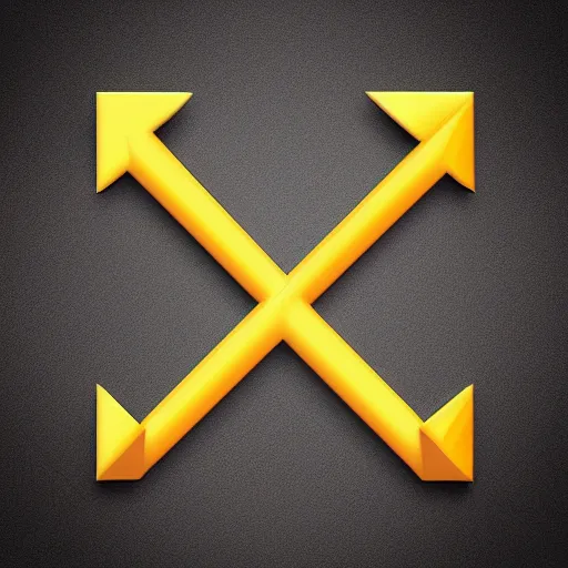 Prompt: arrow 3 d apple app icon material design pixar