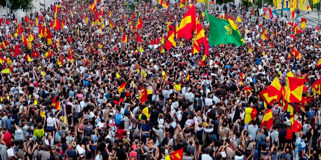 Prompt: protests against the dilma government, spain