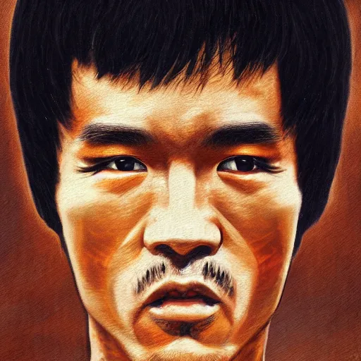 Prompt: UHD tonalism painting of Bruce Lee at age 87, by Antonio Caparo and Ferdinand Knab and Greg Rutkowski, UHD, photorealistic, trending on artstation, trending on deviantart