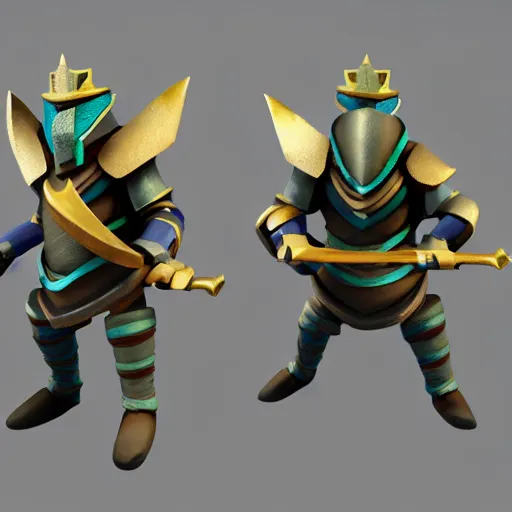 Prompt: a clash royale unit model of a snake knight