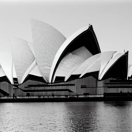 Prompt: Sydney Opera house, photo by ansel adams |