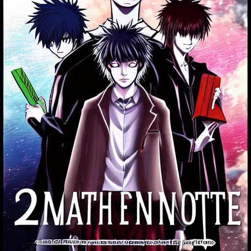 Prompt: 2 1 savage in death note style anime