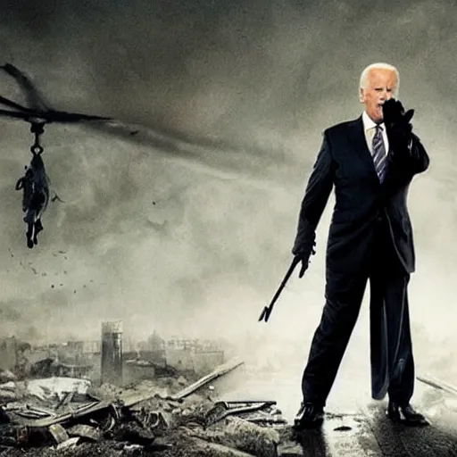 Image similar to Joe Biden as Bane in The Dark Knight Rises