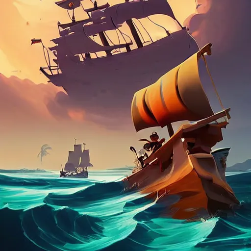 Image similar to painting treasure on sea of thieves game smooth median photoshop filter cutout vector, behance hd by jesper ejsing, by rhads, makoto shinkai and lois van baarle, ilya kuvshinov, rossdraws global illumination