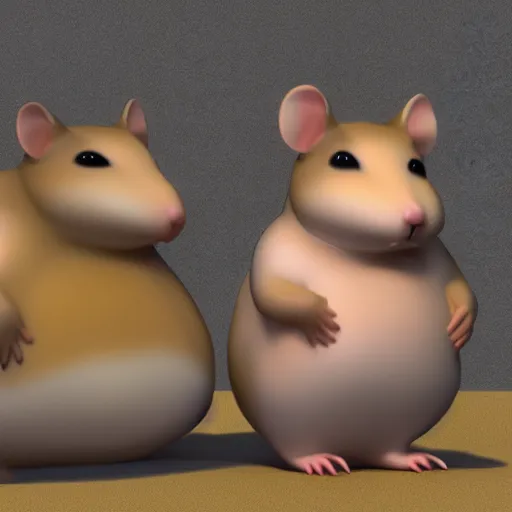 Image similar to fatty anthro! hamster, 3 d render