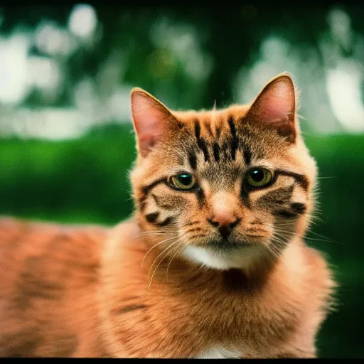 Prompt: a genetic combination of 🐱 and 🐶, sharp focus, award winning photography, detailed eyes, cinestill 8 0 0 t,