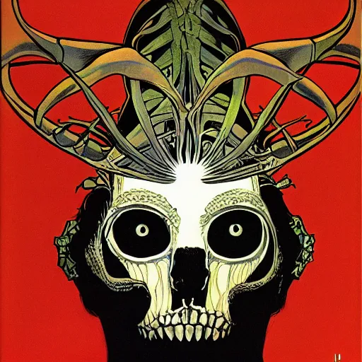 Image similar to the bone crown, by leo and diane dillon, dramatic lighting, god rays, smooth, sharp focus, highly detailed