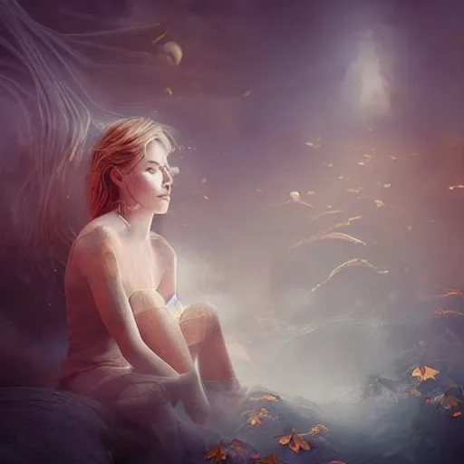 Image similar to If the concept of dreams was a woman, digital art, fantastic composition, astonishing detail, beautiful lighting, award winning