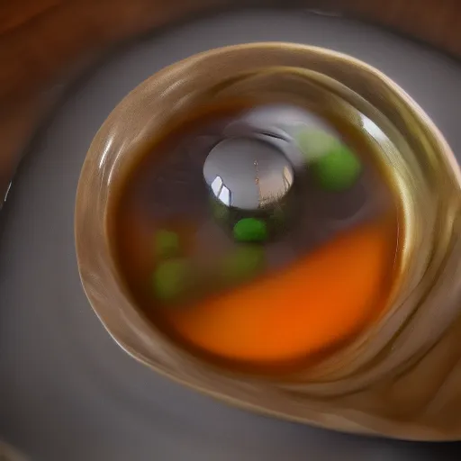 Image similar to hey there's a portal in my soup! 3d render, unreal engine 5, artstation award winner, ray tracing rendering, fantasy