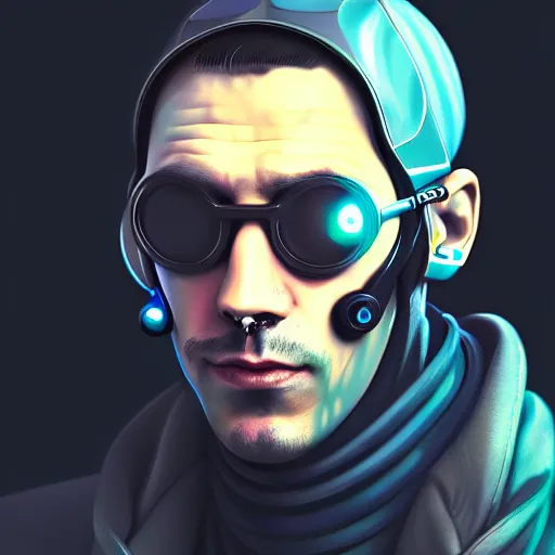 Image similar to realistic portrait of a cyberpunk man, realistic, detailed,