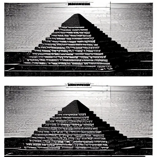 Image similar to gigantic colossal tortoise in the desert built around and into pyramid ziggurat highly detailed concept art schematic, Laurie Greasley