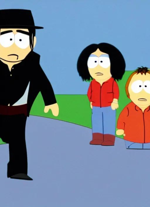 Image similar to film still of michael jackson as a guest on south park, 4k