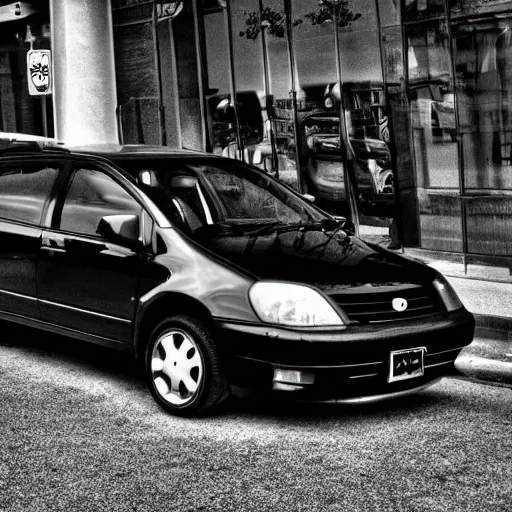 Prompt: photo of black car by daido moryama