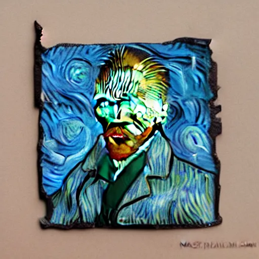 Image similar to van gogh, stop motion vinyl action figure, plastic, toy, butcher billy style