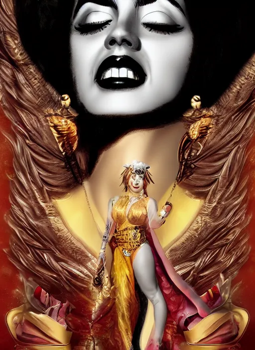 Image similar to The Goddess of Elvis, detailed digital art, trending on Artstation