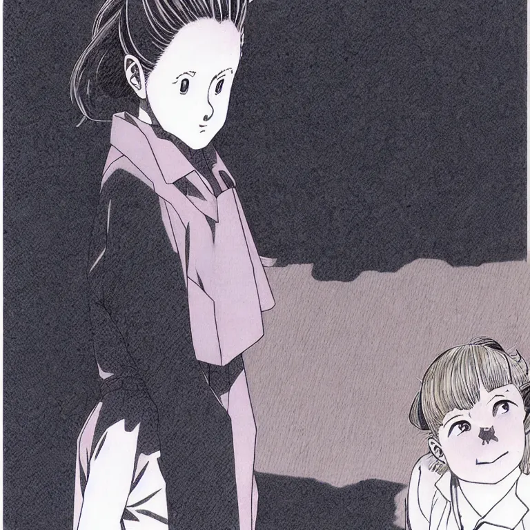 Image similar to young girl by naoki urasawa, detailed