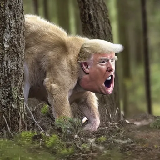 Prompt: Donald Trump caught on trail camera, detailed, 4k