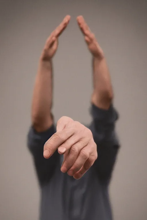 Image similar to a hd photo portrait of a man holding up four fingers , 8k