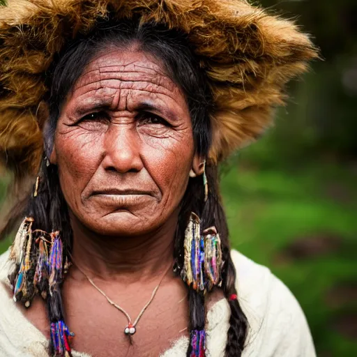 Image similar to Photo portrait of a woman from a European tribe.