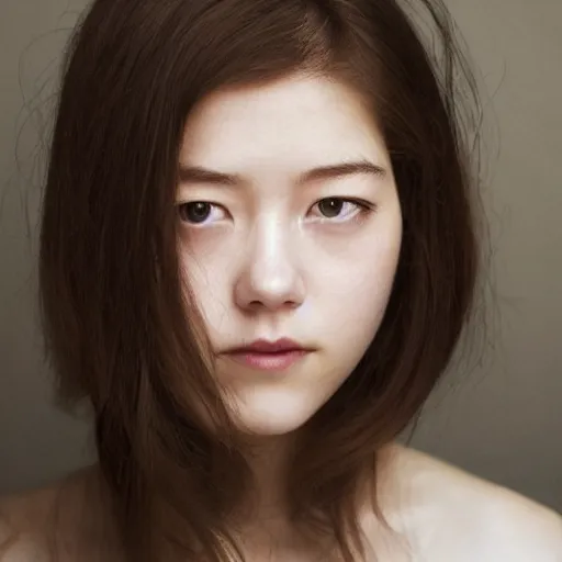 Image similar to a portrait photo of a beautiful young woman who looks like a korean mary elizabeth winstead