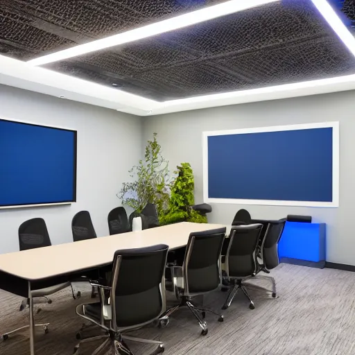 Image similar to office meeting room with led strip lighting, realistic, photography, ledspace, home and garden, houzz, highly detailed, 8k,