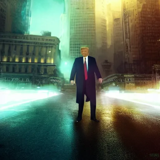 Image similar to donald trump, dramatic lighting, cinematic, establishing shot, extremely high detail, foto realistic, cinematic lighting, post processed, concept art, high details, cinematic, 8k resolution, beautiful detailed, photorealistic, digital painting, artstation, concept art, smooth, sharp focus, artstation trending, octane render, unreal engine