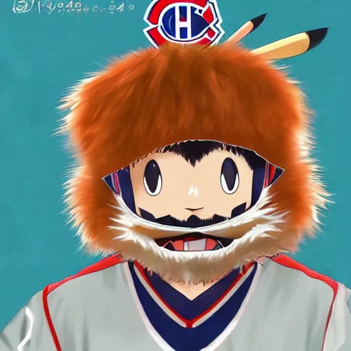 Image similar to anime Portrait of Youppi the Habs Montreal Canadiens Mascot as a very cute powerful and friendly pokemon, highly detailed anime, high evolution, 1990s, legendary, smooth, sharp focus, dynamic lighting, intricate, trending on ArtStation, illustration pokemon, art by WLOP