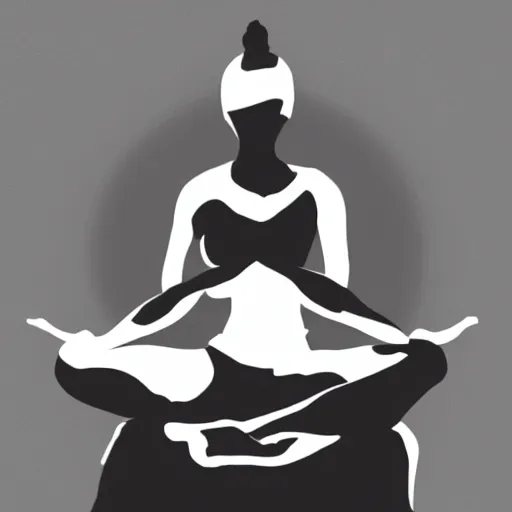 Image similar to black and white corporate logo female silhouette yoga pose