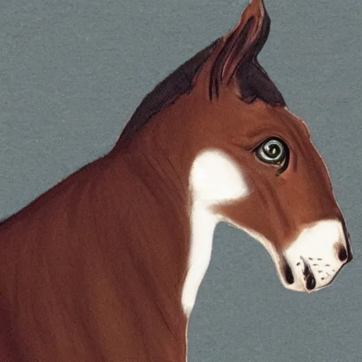 Image similar to a cat with the face of a horse