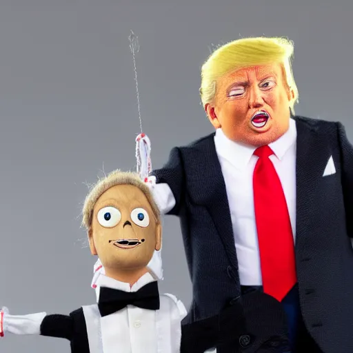 Image similar to donald trump as a cute marionette