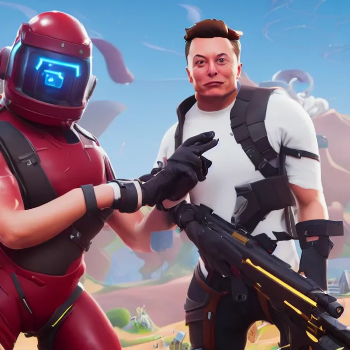 Image similar to Elon musk as a Fortnite character, cinematic, detailed