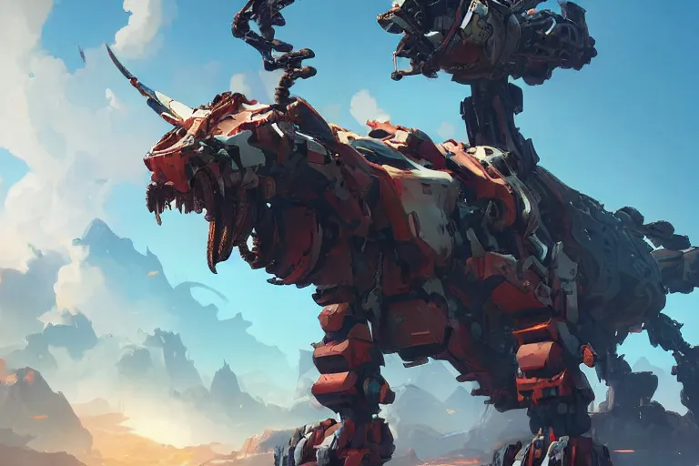 Image similar to sawtooth machine mecha animal beast robot of horizon forbidden west horizon zero dawn bioluminiscence, behance hd by jesper ejsing, by rhads, makoto shinkai and lois van baarle, ilya kuvshinov, rossdraws global illumination