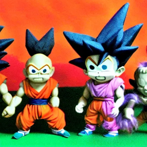 Prompt: claymation dragonball z