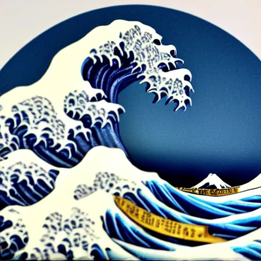 Prompt: a resin 3D print of The Great Wave off Kanagawa