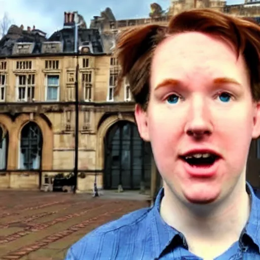Prompt: tom scott ( brittish youtuber ) caught time traveling in 1 9's