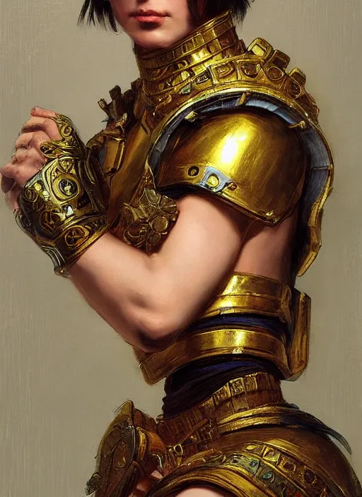 Image similar to portrait of an ancient roman character in incredible rich ornate armor, by ilya kuvshinov, by thomas lawrence, by bayard wu, trending on artstation, masterpiece