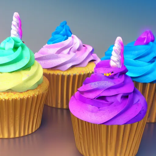 Image similar to unicorns sweet happy iceman rainbows cupcakes puppies, ultra realistic, octane render, 8 k