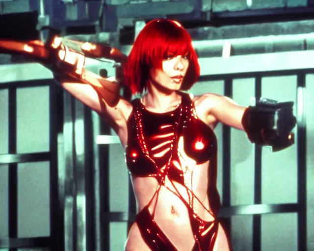 Prompt: mila jovovich as leeloo from the 5th element showing off her carpentry skills on america's got talent, 4k tv still, cdx