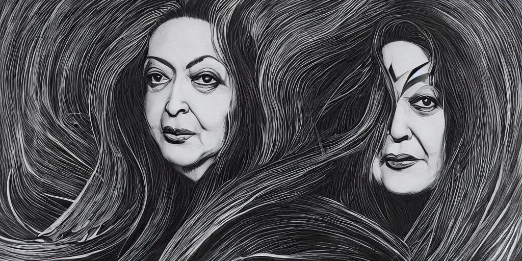 Image similar to a beautiful painting of zaha hadid by aaron horkey, trending on artstation